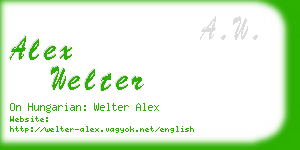 alex welter business card
